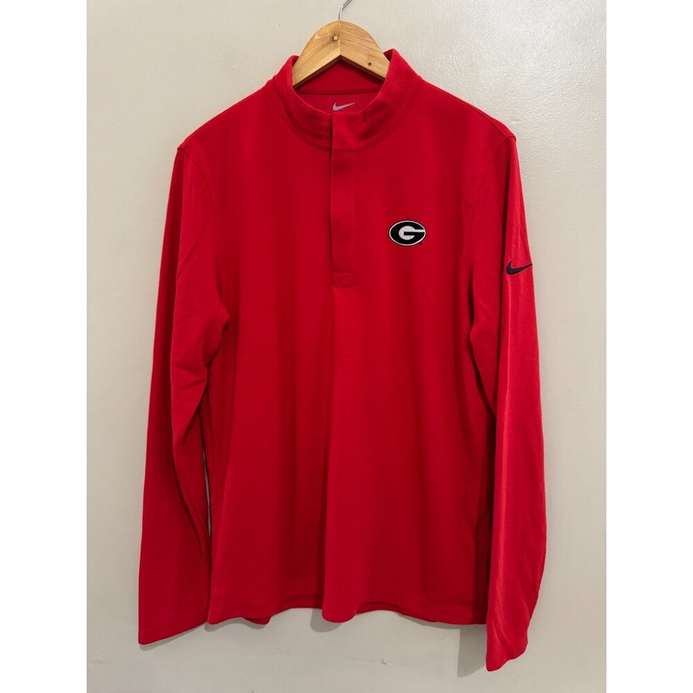 Nike UGA Georgia Bulldogs NCAA Team Issue Golf  1/2 Zip Pullover Sweater Mens M